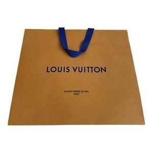 LOUIS VUITTON Authentic Large Gift Shopping Bag Orange Blue 15.75"x6.25"x13.25"